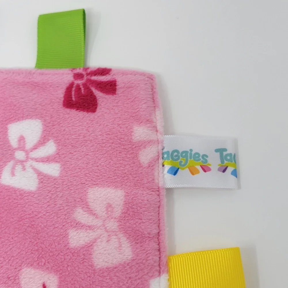 Taggies Pink Bow Security Blanket Lovey 12